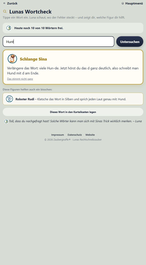 Die App: der Wortcheck
